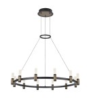 Lampy wiszące LED - ITALUX Alamo Wisząca LED zintegrowany 48W 3000K 1920lm Czarny/Brązowy PND-280110130-12A-MBL - product 1
