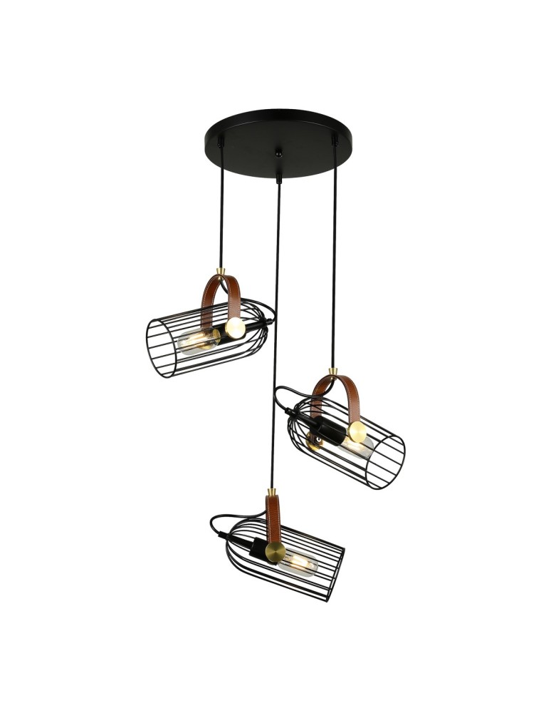 Lampy wiszące - ITALUX Antoin Wisząca E27 3x40W Czarny PND-2445-3-BK - produkt kolory-swiatla.pl 1