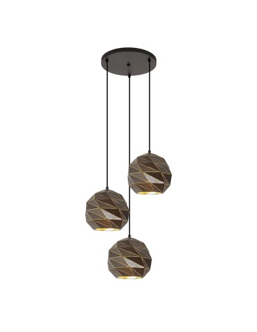 ITALUX Palermo Wisząca E27 3x40W Antracytowy PND-2424-3S-GR+GD