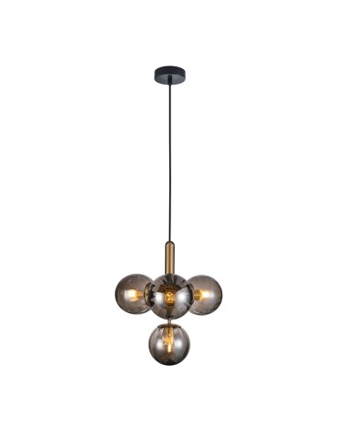 ITALUX Ravena Wisząca E27 LED zintegrowany 4x5W Mosiądz/Dymiony PND-2324-4B BRO+SG