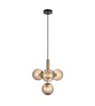 Lampy wiszące w kolorze mosiądz - ITALUX Ravena Wisząca E27 LED zintegrowany 4x5W Mosiądz/Bursztyn PND-2324-4B BRO+AMB - produkt 1