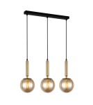 Lampy wiszące na listwie - ITALUX Ravena Wisząca E27 LED zintegrowany 3x5W Mosiądz/Bursztyn PND-2324-3L BRO+AMB - product 1