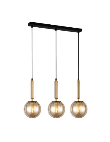 ITALUX Ravena Wisząca E27 LED zintegrowany 3x5W Mosiądz/Bursztyn PND-2324-3L BRO+AMB