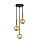 Lampy wiszące w kolorze mosiądz - ITALUX Ravena Wisząca E27 LED zintegrowany 3x5W Mosiądz/Bursztyn PND-2324-3A BRO+AMB - product 1