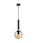 Lampy wiszące - ITALUX Ravena Wisząca E27 1x10W Czarny PND-2324-1 BK+AMB - product 1