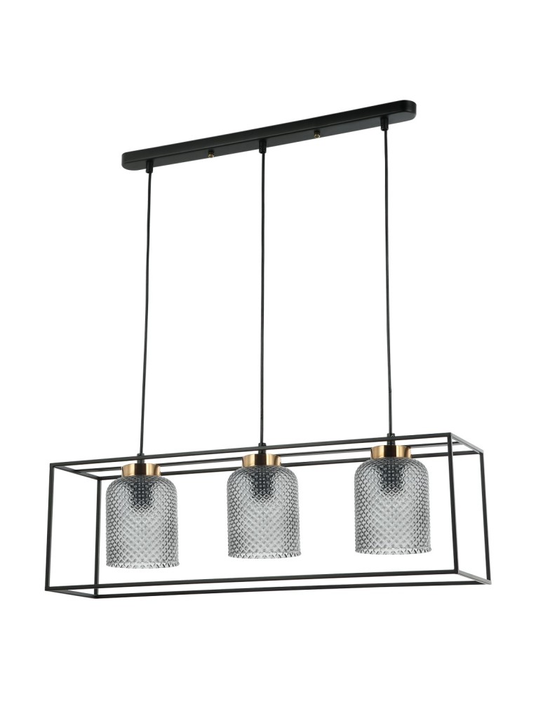 Lampy wiszące loftowe - ITALUX Sinella Wisząca E27 3x40W Czarny PND-23231-3-BK+SG - produkt kolory-swiatla.pl 1