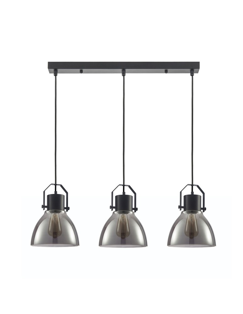 Lampy wiszące loftowe - ITALUX Darlena Wisząca E27 3x40W Czarny PND-22371-3-BK+SG - produkt kolory-swiatla.pl 1