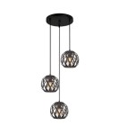 Lampy wiszące - ITALUX Hilo Wisząca E27 3x40W Czarny PND-22341-3SA-BK - product 1