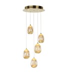 Lampy wiszące LED - ITALUX Huelto Wisząca LED zintegrowany 24W 3000K 1450lm Złoty PND-22112132-5A-CHPN - product 1