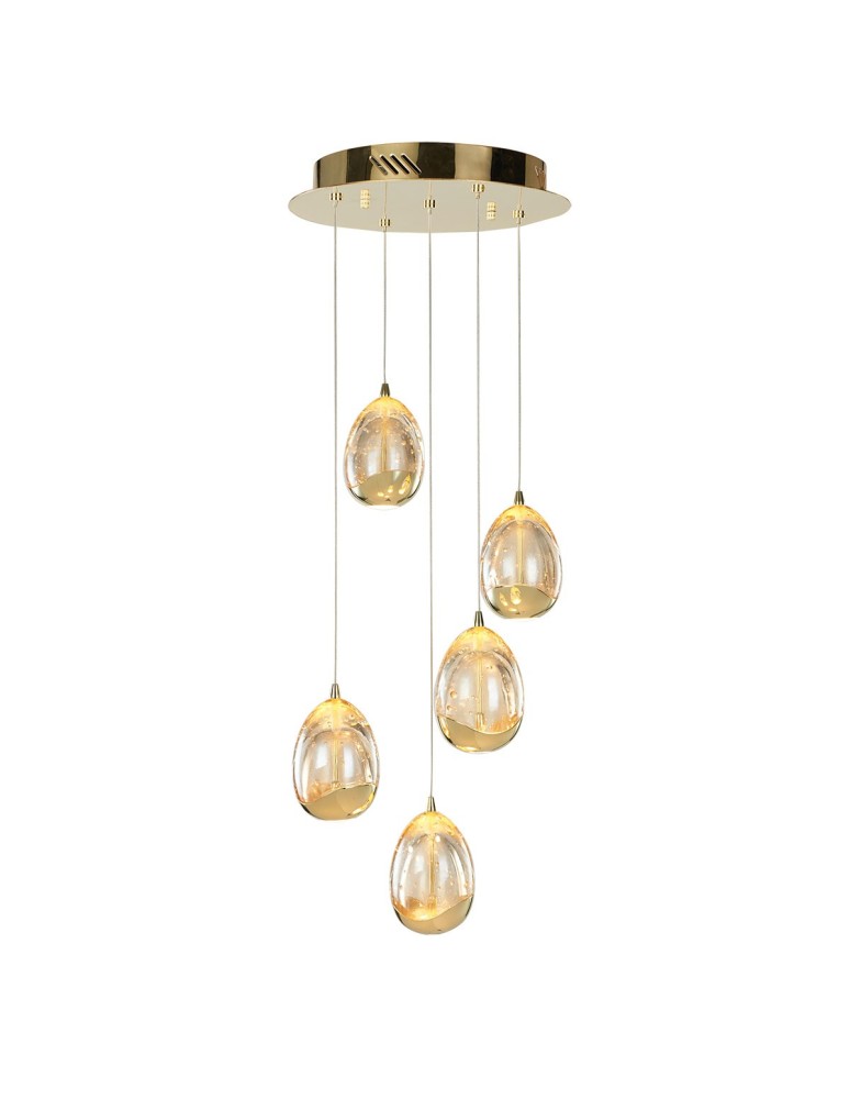 Lampy wiszące LED - ITALUX Huelto Wisząca LED zintegrowany 24W 3000K 1450lm Złoty PND-22112132-5A-CHPN - produkt kolory-swiatla.pl 1