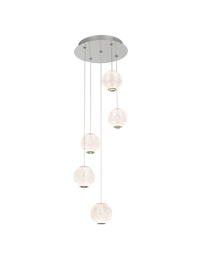 Lampy wiszące LED - ITALUX Rosario Wisząca LED zintegrowany 21W 3200K 1400lm Chrom PND-12220121-5A-CR - produkt kolory-swiatla.pl 1