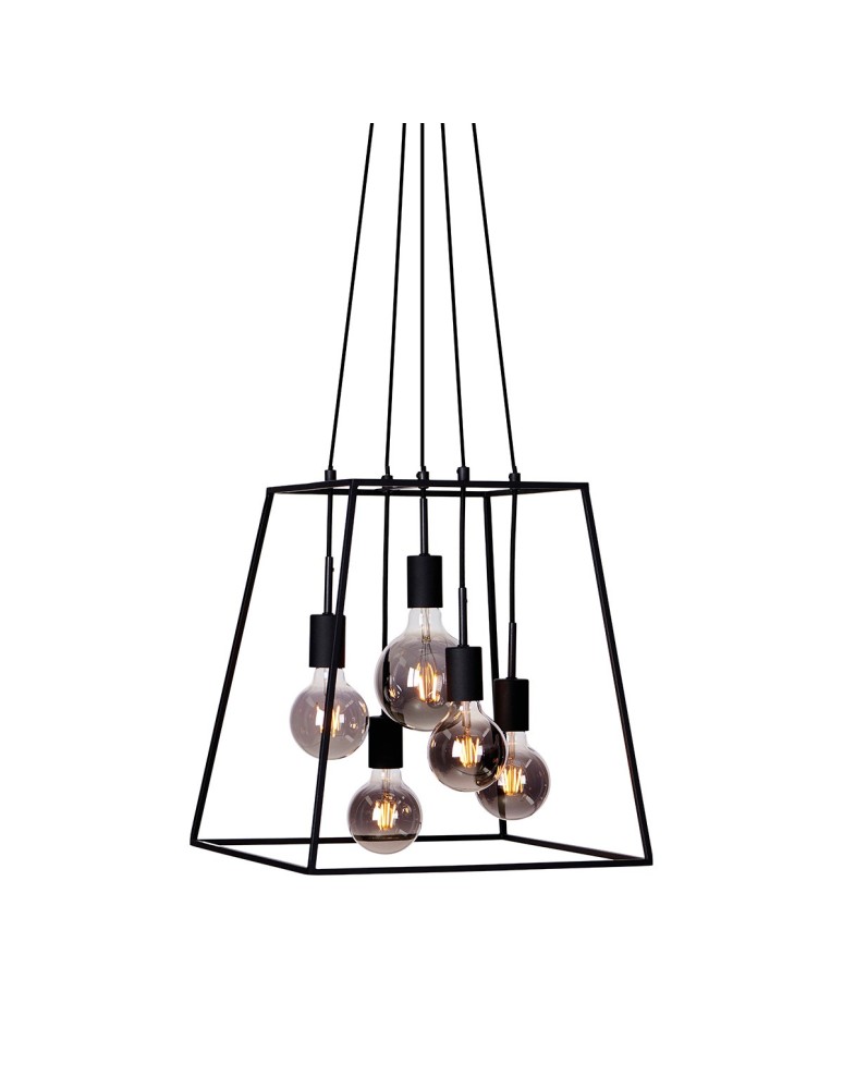 Lampy wiszące loftowe - ITALUX Almodovi Wisząca E27 6x20W Czarny PND-11532-5-BL - produkt kolory-swiatla.pl 1