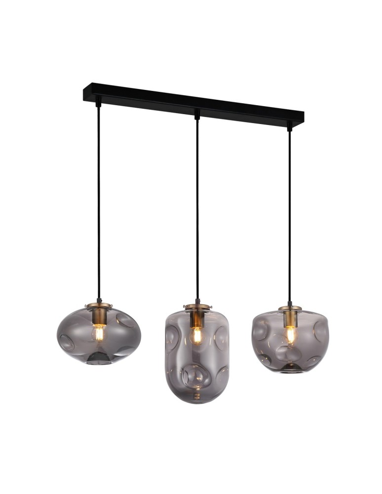 Lampy wiszące na listwie - ITALUX Hatella Wisząca E27 3x40W Miedziany/Czarny PND-112038-3-BRO+SG - produkt kolory-swiatla.pl 1