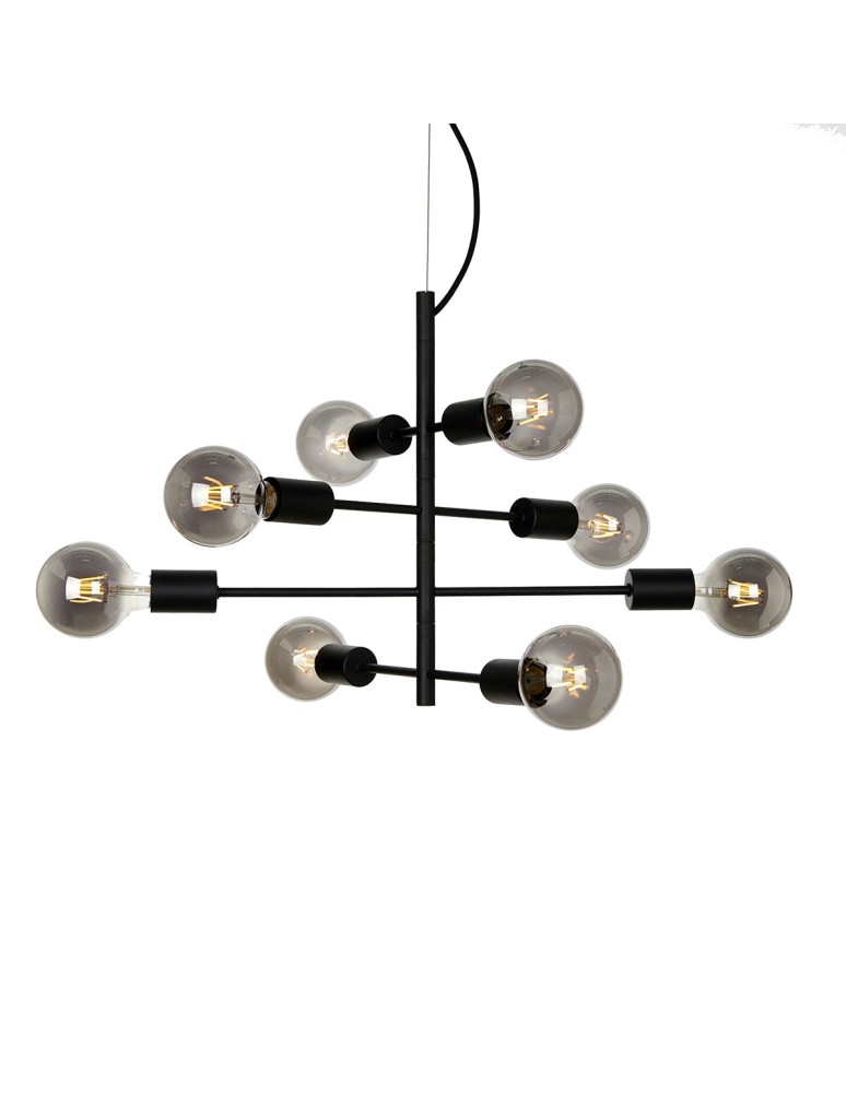 Lampy wiszące - ITALUX Portel Wisząca E27 8x40W Czarny PND-02431-8-BL - produkt kolory-swiatla.pl 1