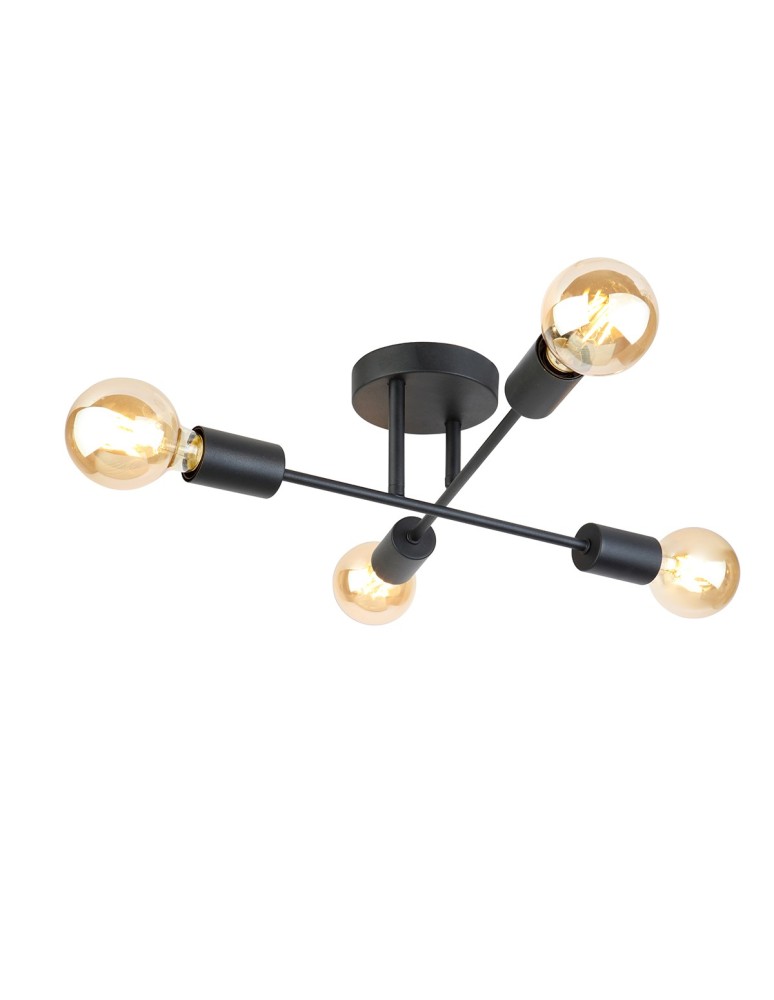 Lampy sufitowe loftowe - industrialne - ITALUX Montico Wisząca E27 4x40W Czarny PNC-1627-4-BL - produkt kolory-swiatla.pl 1