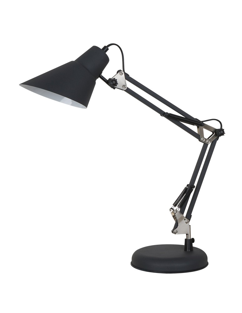 Lampy stołowe do czytania - ITALUX Jason Biurkowa E27 1x40W Grafitowy/Nikiel MT-HN2041 BK+S.NICK - produkt kolory-swiatla.pl 1