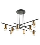 Lampy wiszące loftowe - ITALUX Normani Wisząca E27 8x60W Brązowy/Czarny MDM3658/8 BK+BRO - product 1