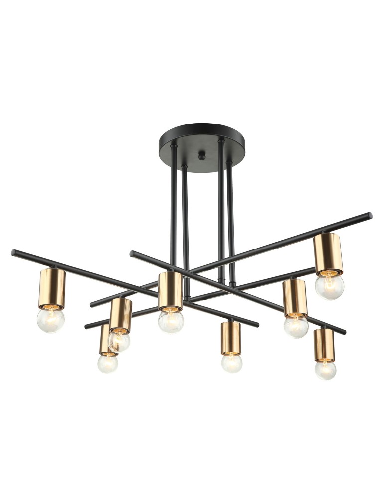 Lampy wiszące loftowe - ITALUX Normani Wisząca E27 8x60W Brązowy/Czarny MDM3658/8 BK+BRO - produkt kolory-swiatla.pl 1
