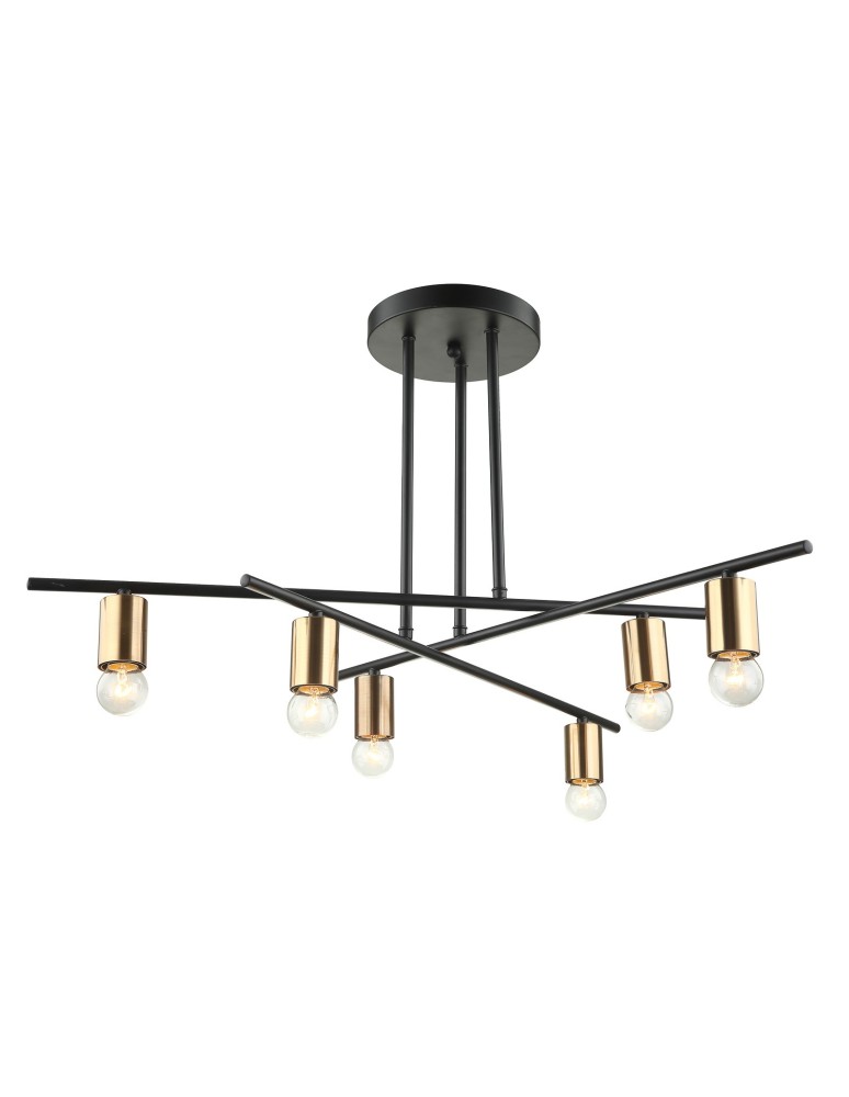 Lampy wiszące loftowe - ITALUX Normani Wisząca E27 6x60W Brązowy/Czarny MDM3658/6 BK+BRO - produkt kolory-swiatla.pl 1