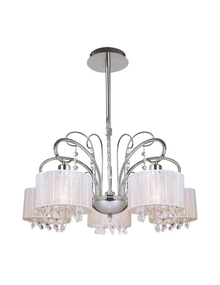 Żyrandole glamour - ITALUX Span Wisząca E14 5x40W Chrom MDM1583/5 WH - produkt kolory-swiatla.pl 1