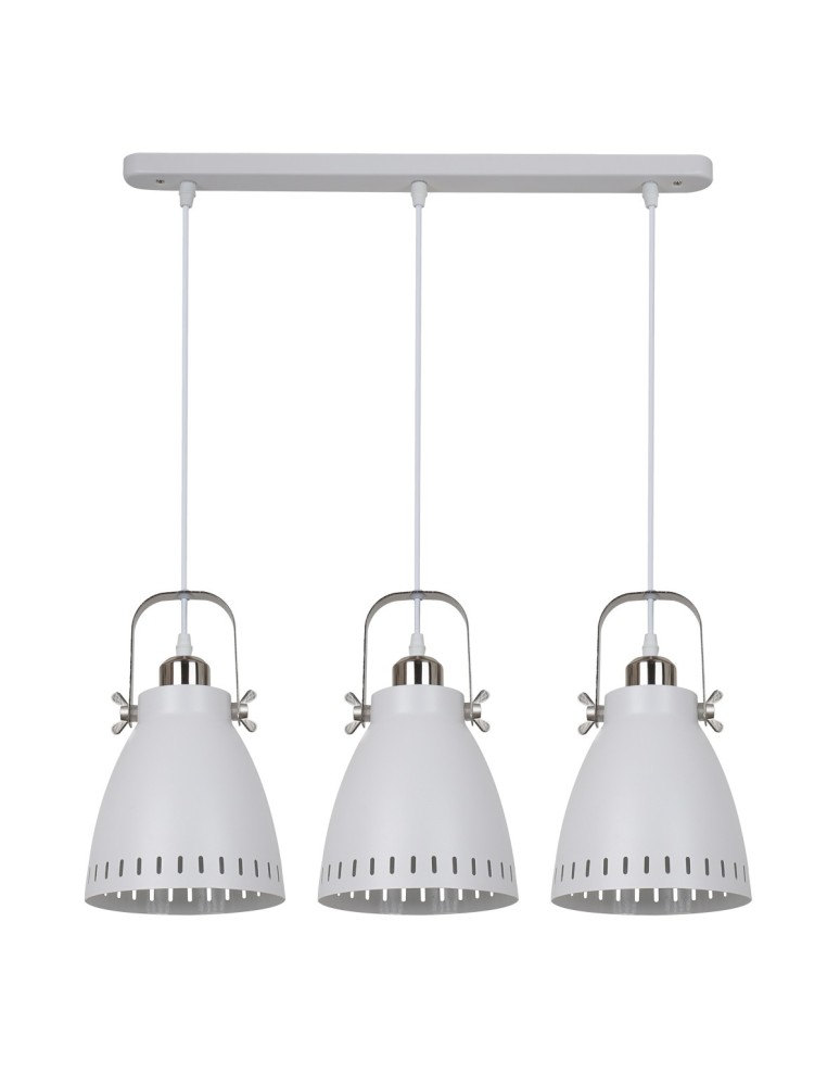Lampy wiszące na listwie - ITALUX Franklin Wisząca E27 3x60W Biały/Nikiel MD-HN8026S-3-WH+S.NICK - produkt kolory-swiatla.pl 1