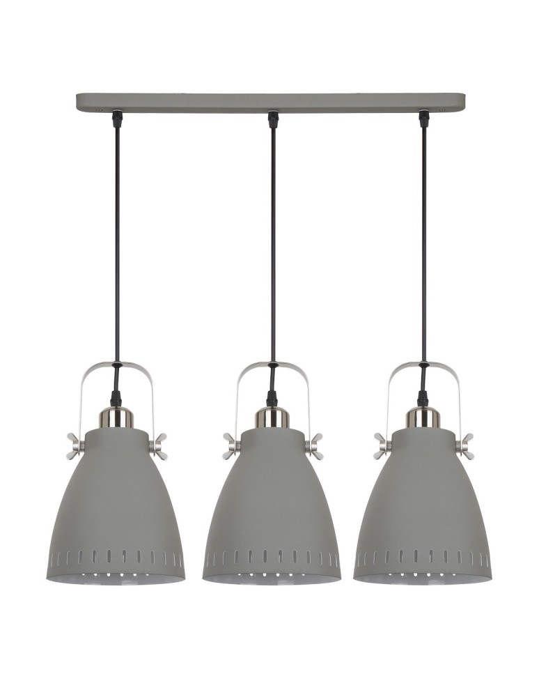 Lampy wiszące na listwie - ITALUX Franklin Wisząca E27 3x60W Szary MD-HN8026S-3-GR+S.NICK - produkt kolory-swiatla.pl 1