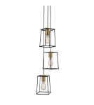 Lampy wiszące loftowe - ITALUX Alanis Wisząca E27 3x60W Czarny/Złoty MD-BR16556-D3-B/G - product 1