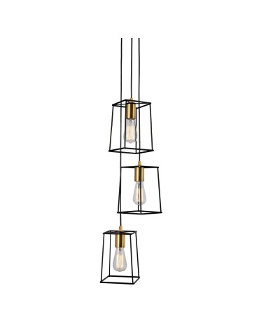 ITALUX Alanis Wisząca E27 3x60W Czarny/Złoty MD-BR16556-D3-B/G