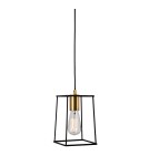 Lampy wiszące loftowe - ITALUX Alanis Wisząca E27 1x60W Czarny/Złoty MD-BR16556-D1-B/G - product 1