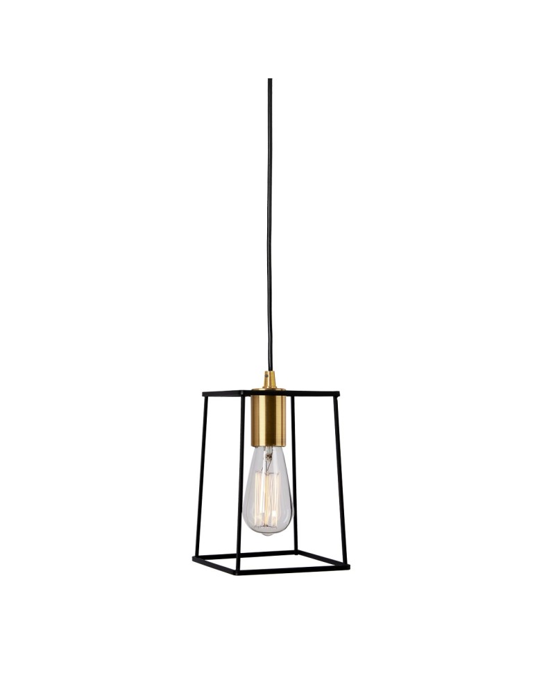 Lampy wiszące loftowe - ITALUX Alanis Wisząca E27 1x60W Czarny/Złoty MD-BR16556-D1-B/G - produkt kolory-swiatla.pl 1