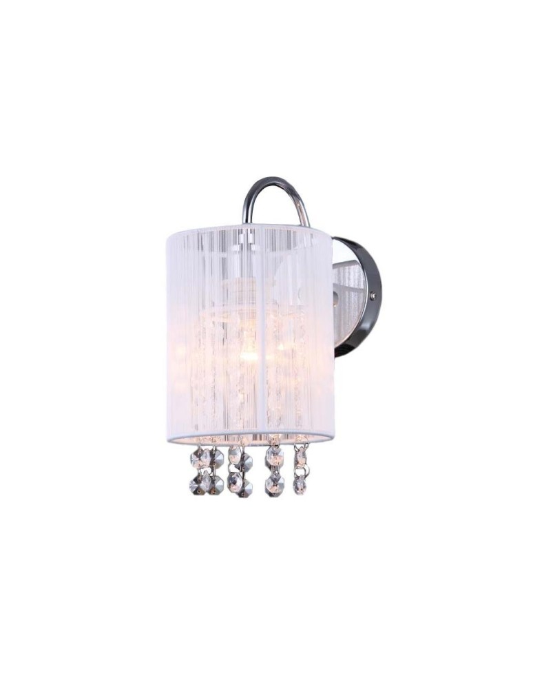 Kinkiety glamour - ITALUX Lana WH Kinkiet E14 1x40W Biały MBM1787/1 WH - produkt kolory-swiatla.pl 1
