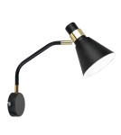 Kinkiety loftowe - industrialne - ITALUX Biagio Kinkiet E14 1x40W Czarny/Złoty MB-H16079BM-1 - product 1