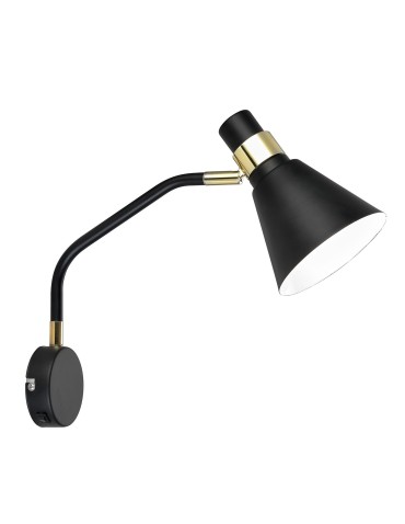 ITALUX Biagio Kinkiet E14 1x40W Czarny/Złoty MB-H16079BM-1
