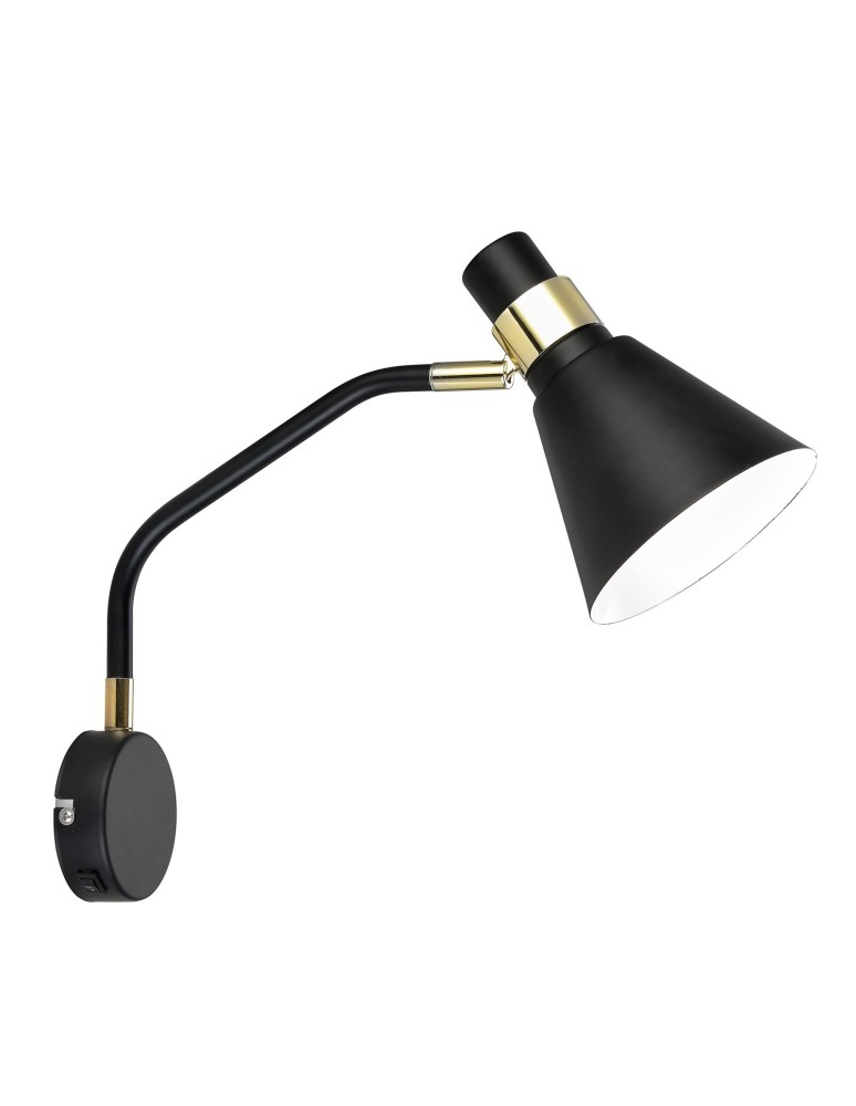 Kinkiety loftowe - industrialne - ITALUX Biagio Kinkiet E14 1x40W Czarny/Złoty MB-H16079BM-1 - produkt kolory-swiatla.pl 1