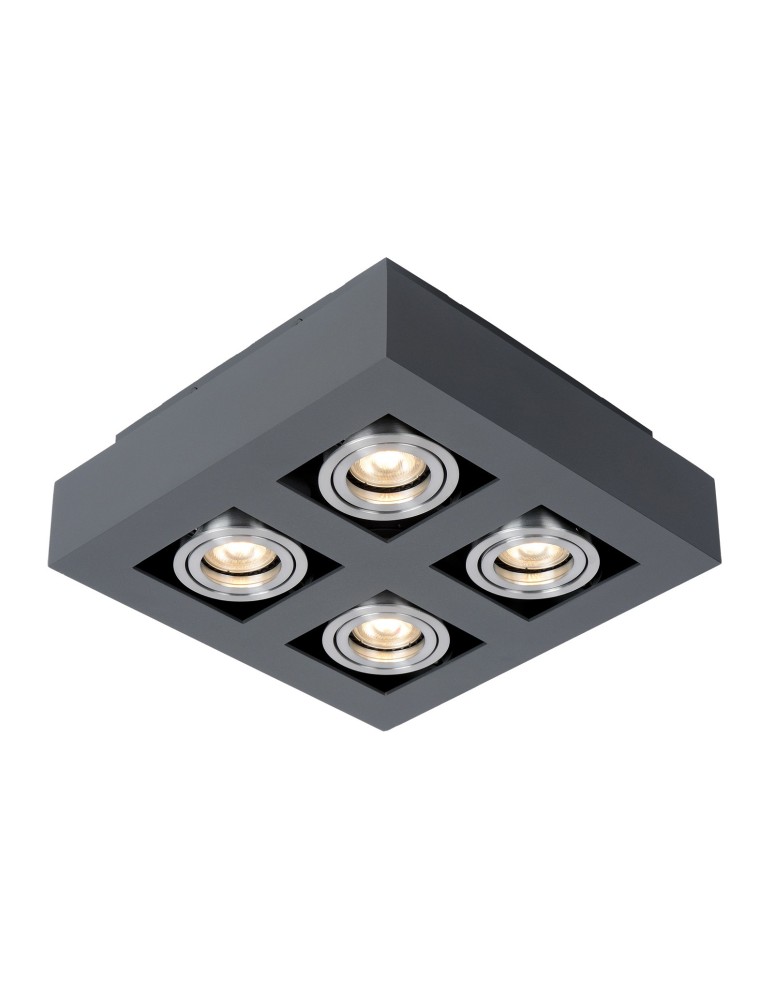 Oprawy sufitowe na wymienne źródło światła - ITALUX Casemiro Natynkowa GU10 4x50W Czarny/Aluminium IT8002S4-BK/AL - produkt kolory-swiatla.pl 1