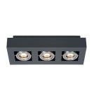 Oprawy sufitowe na wymienne źródło światła - ITALUX Casemiro Natynkowa GU10 3x50W Czarny/Aluminium IT8002S3-BK/AL - product 1