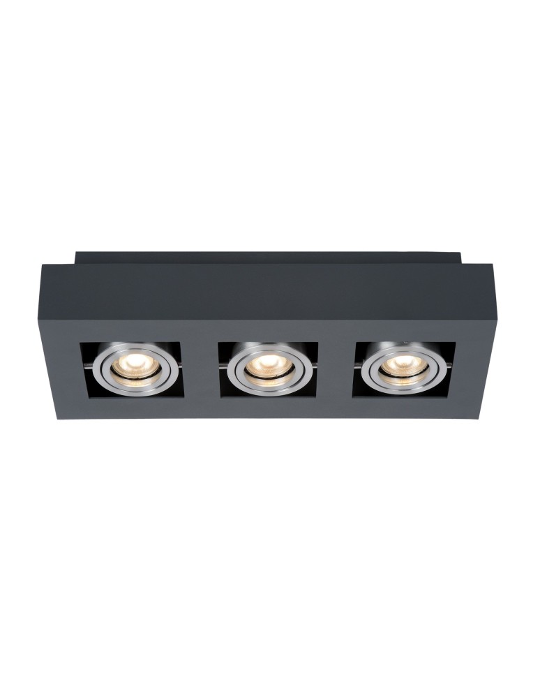 Oprawy sufitowe na wymienne źródło światła - ITALUX Casemiro Natynkowa GU10 3x50W Czarny/Aluminium IT8002S3-BK/AL - produkt kolory-swiatla.pl 1