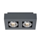 Oprawy sufitowe na wymienne źródło światła - ITALUX Casemiro Natynkowa GU10 2x50W Czarny/Aluminium IT8002S2-BK/AL - product 1