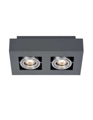 ITALUX Casemiro Natynkowa GU10 2x50W Czarny/Aluminium IT8002S2-BK/AL
