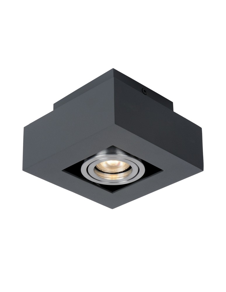 Oprawy sufitowe na wymienne źródło światła - ITALUX Casemiro Natynkowa GU10 1x50W Czarny/Aluminium IT8002S1-BK/AL - produkt kolory-swiatla.pl 1