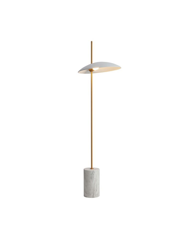 Lampy podłogowe LED - ITALUX Vilai Stojąca LED zintegrowany 4W 3000K 400lm Biały/Złoty/Marmurowy FL-203342-1-WH - produkt kolory-swiatla.pl 1