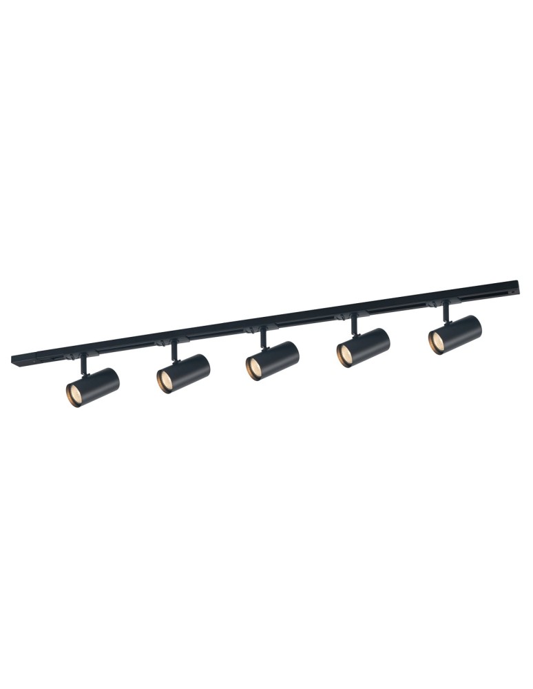 Gotowe zestawy szynoprzewodów - ITALUX Marvi TR Fredrik Szynoprzewody Zestaw GU10 5x35W Czarny 920221-5-BL-SET - produkt kolory-swiatla.pl 1