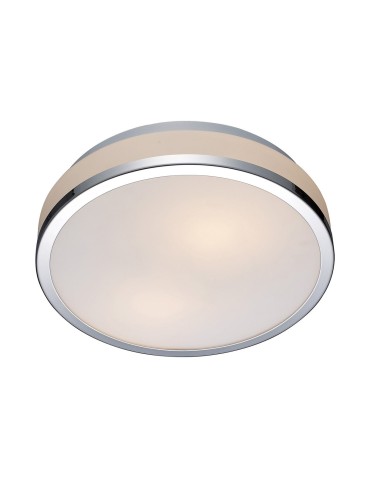 ITALUX Camry Plafon E27 2x60W IP44 Chrom/Biały 5007-M
