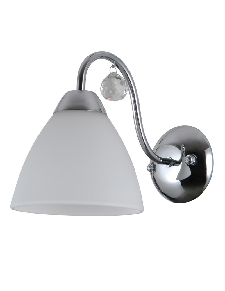Kinkiety - ITALUX Lugano Kinkiet E27 1x40W Chrom/Biały WL-5643-1 - product kolory-swiatla.pl 2