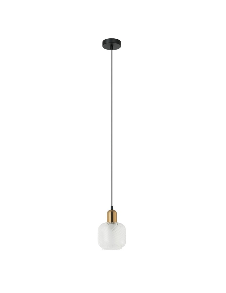 Lampy wiszące - ITALUX Lamezia Wisząca E27 1x40W Brązowy/Czarny PND-67594-1-BRO+CL - product kolory-swiatla.pl 2