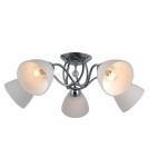 Lampy sufitowe retro - ITALUX Lugano Sufitowa E27 5x40W Chrom/Biały PND-5643-5 - product 2