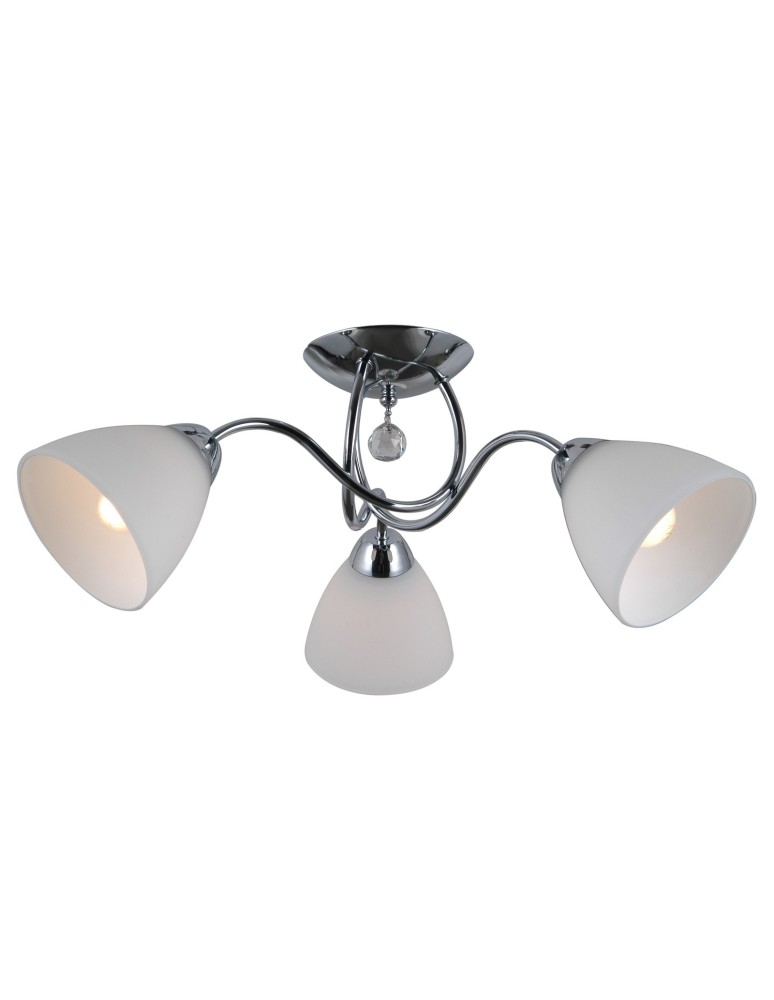 Lampy sufitowe retro - ITALUX Lugano Sufitowa E27 3x40W Chrom/Biały PND-5643-3 - product kolory-swiatla.pl 2