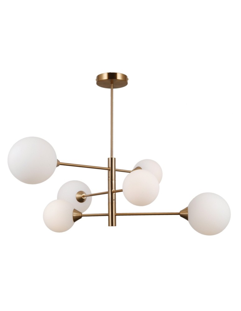 Lampy wiszące kule - ITALUX Evora Wisząca G9 6x5W Mosiądz PND-55342-6-HB - produkt kolory-swiatla.pl 1