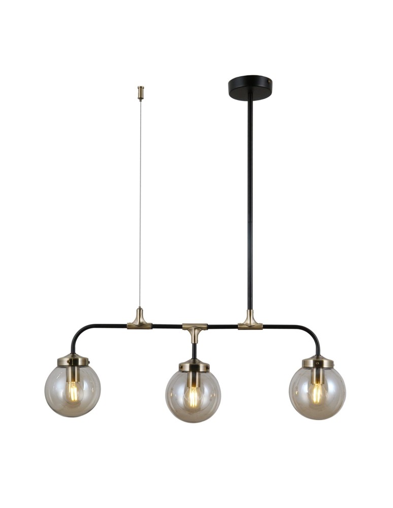 Lampy wiszące - ITALUX Valpena Wisząca E14 3x5W Czarny/Brązowy PND-48882-3 - produkt kolory-swiatla.pl 1