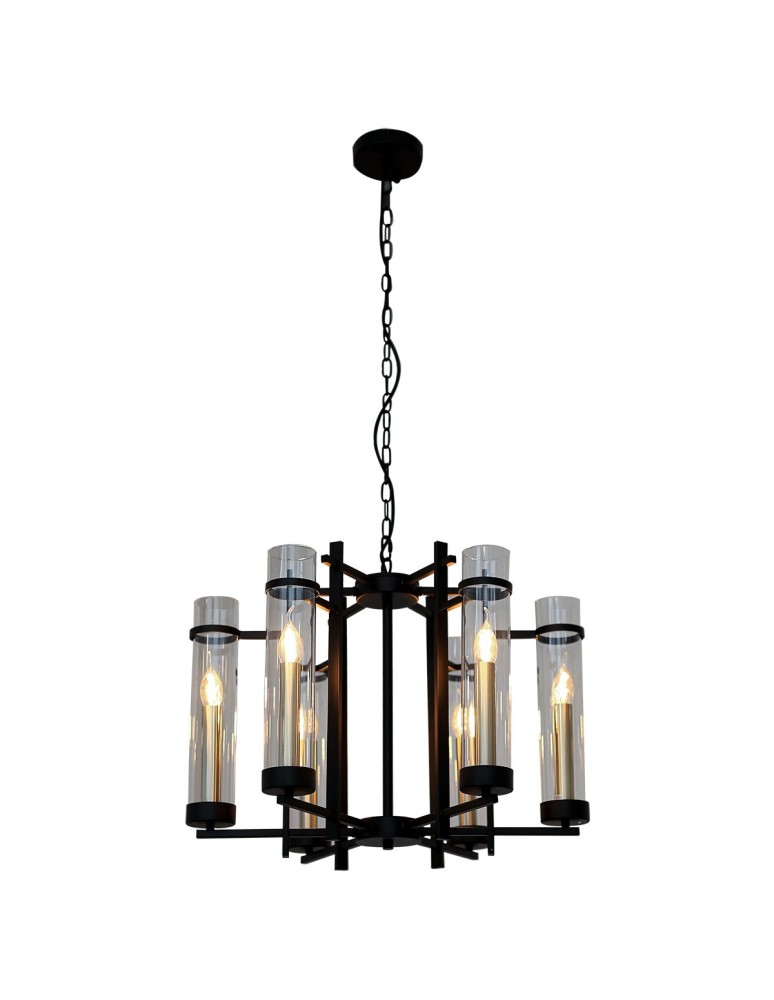 Żyrandole loftowe - ITALUX Aspen Wisząca E14 6x40W Czarny PND-31186-6A-BL - product kolory-swiatla.pl 2